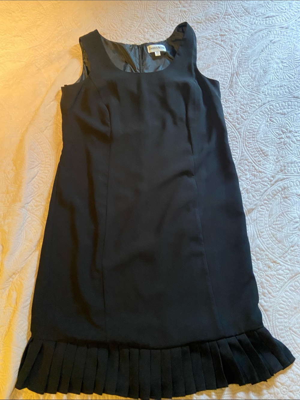 Danny & Nicole Black Sleeveless Pleated-Hem Mini Dress